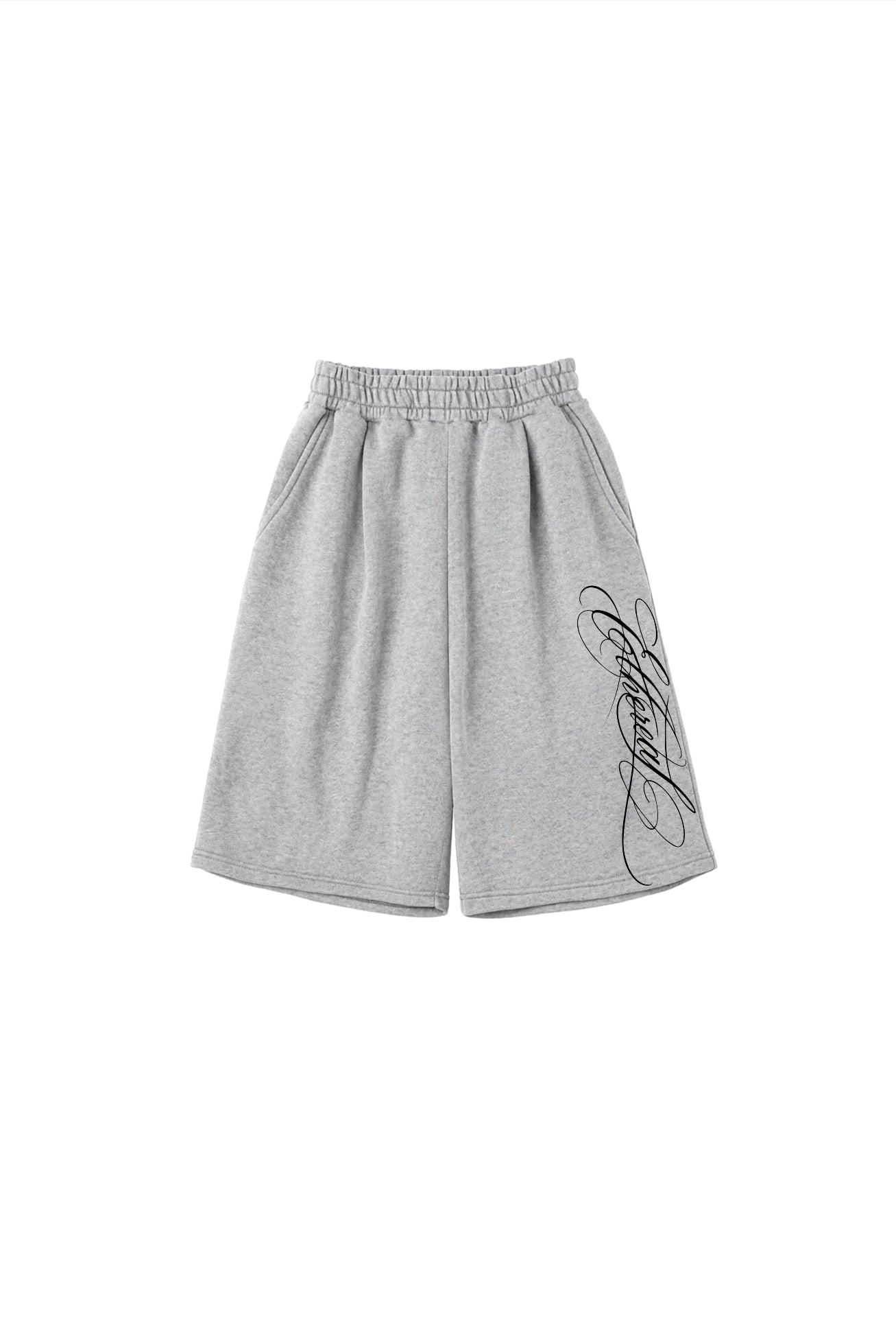Ethereal Script 3/4 Shorts Heather Gray