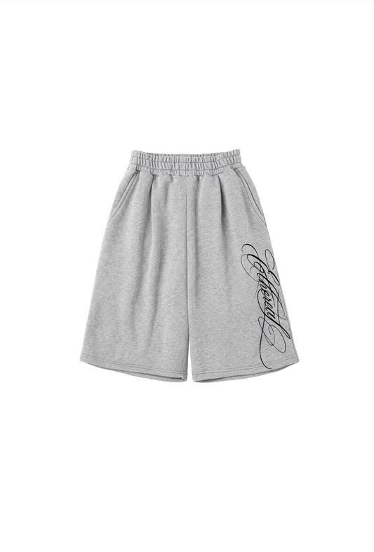 Ethereal Script 3/4 Shorts Heather Gray