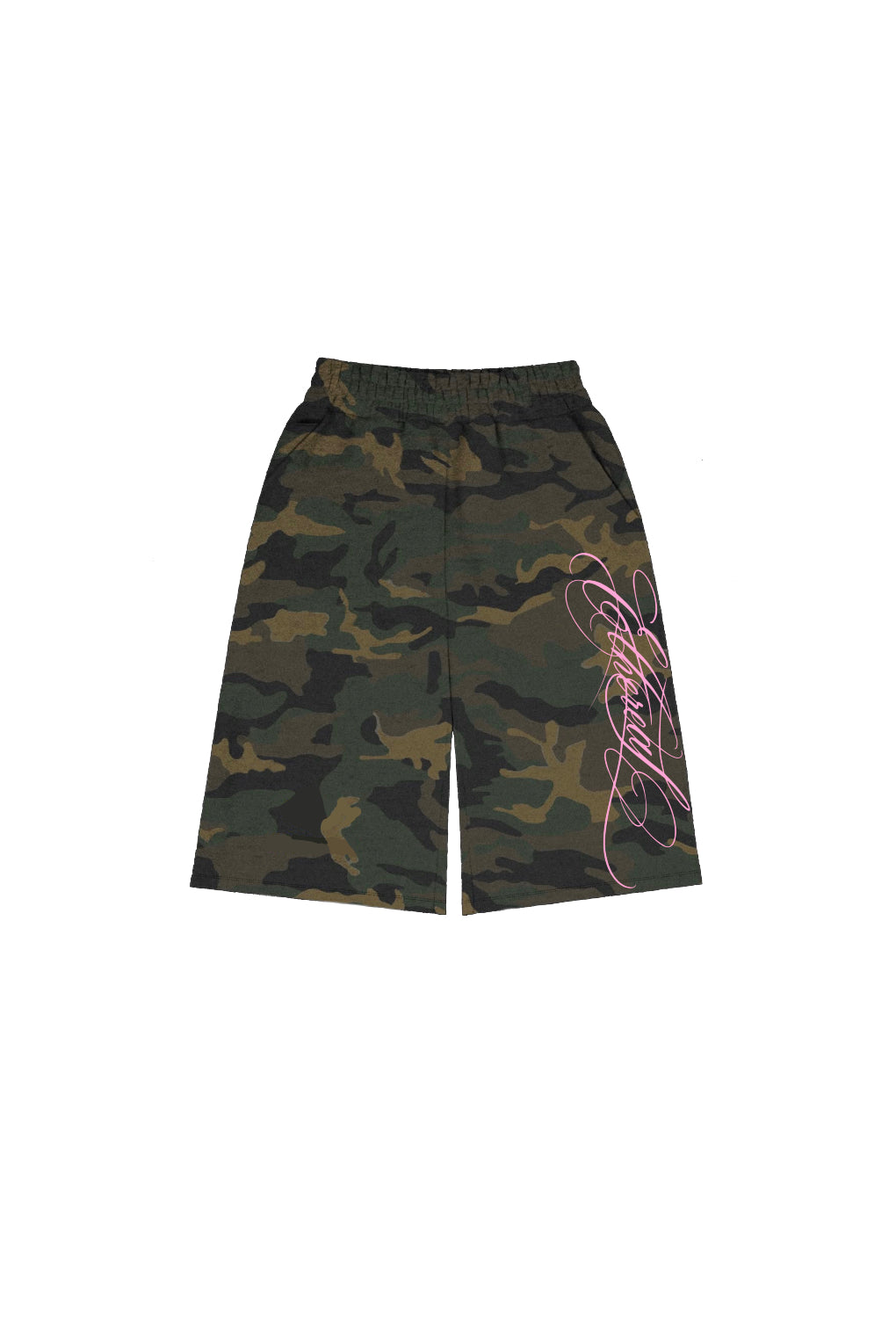 Ethereal Script 3/4 Camo Shorts