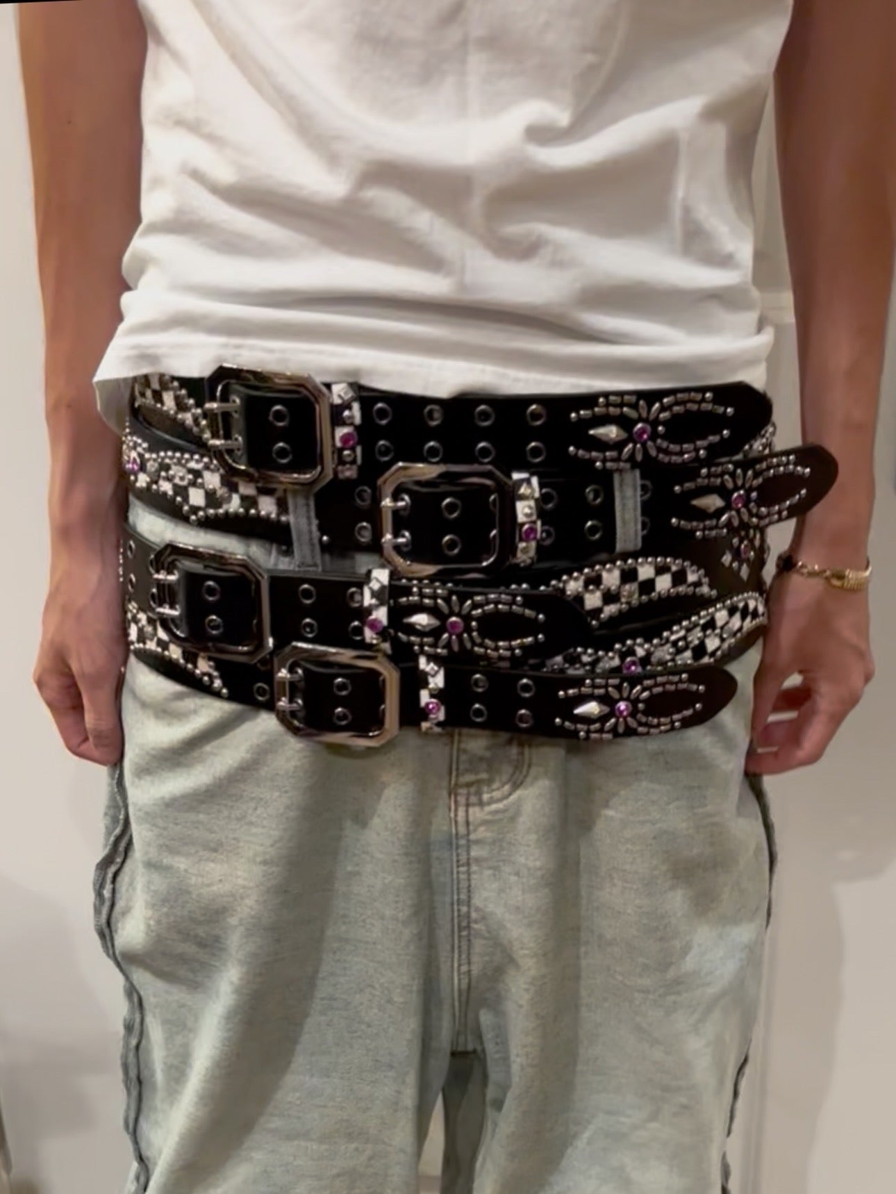 Ethereal Black Studded Belt Exclusive