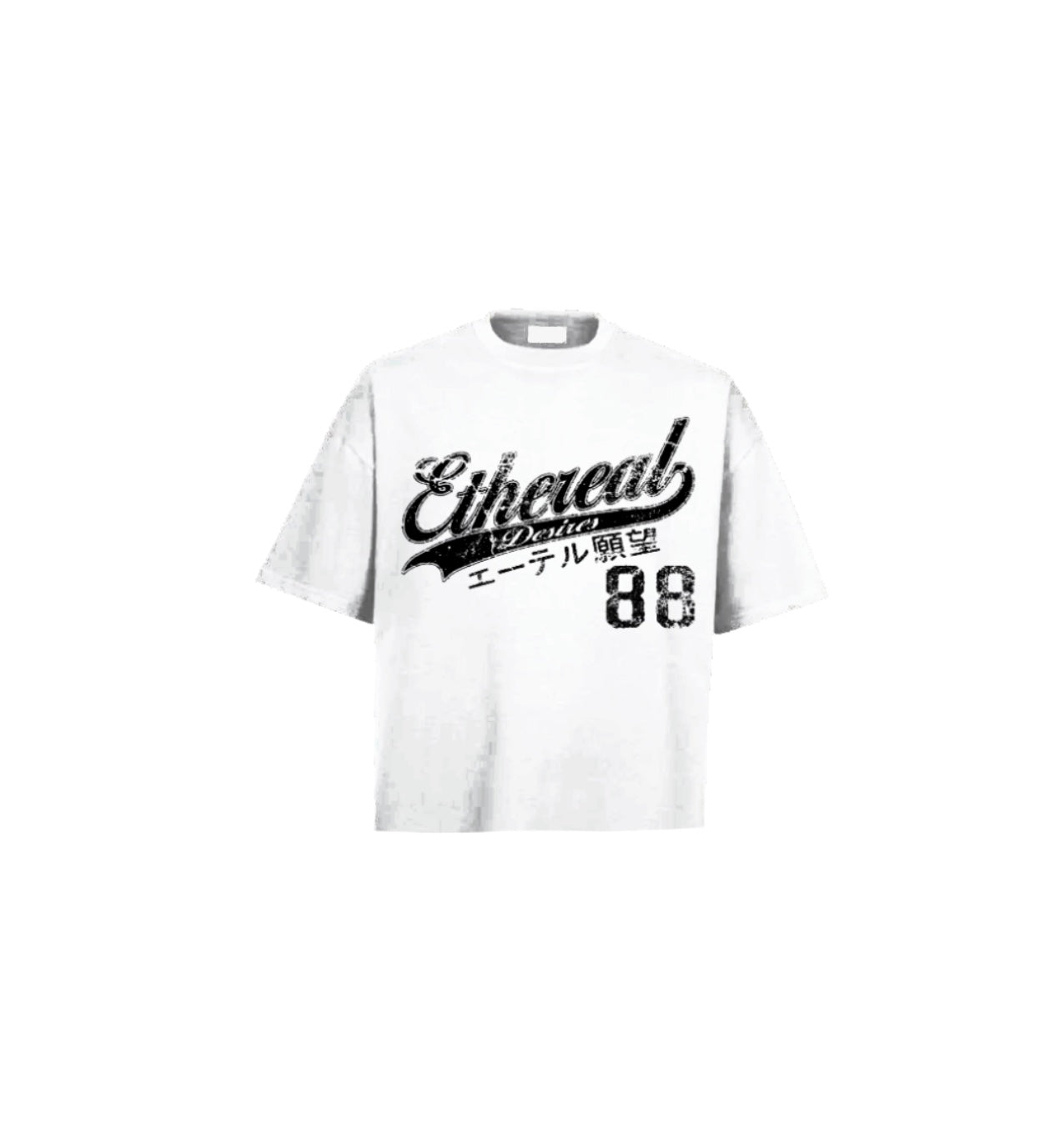Ethereal Desires Drop Shoulder Boxy Garment Tee White
