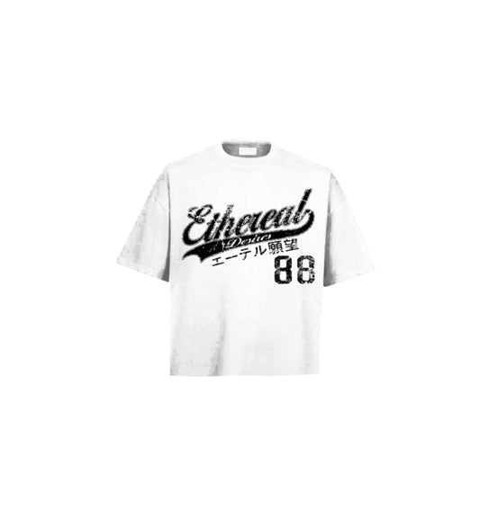 Ethereal Desires Drop Shoulder Boxy Garment Tee White