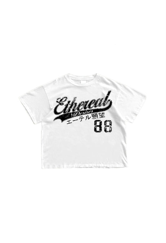 Ethereal Desires Drop Shoulder Boxy Garment Tee White