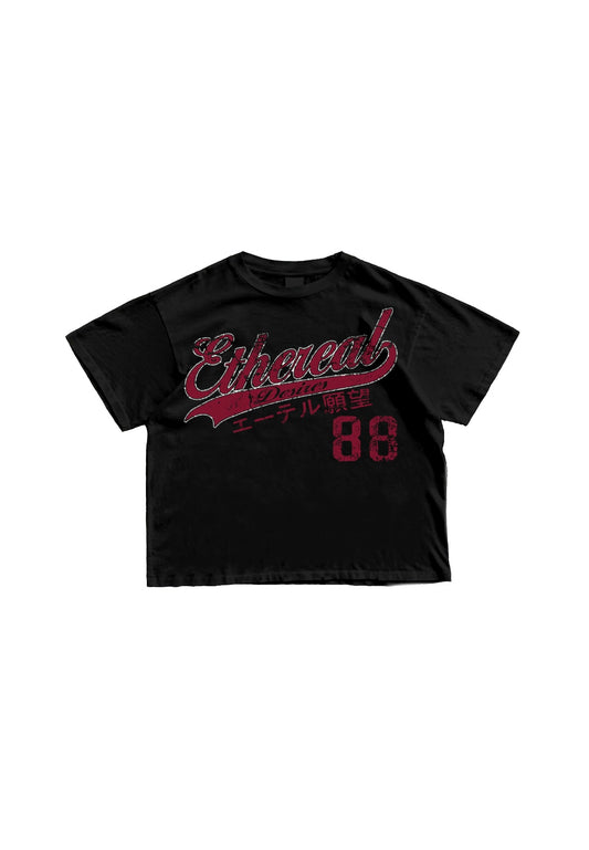 Ethereal Desires Drop Shoulder Boxy Garment Tee Black