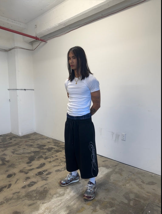 Ethereal Calligraphy Logo 3/4 Sweat Shorts