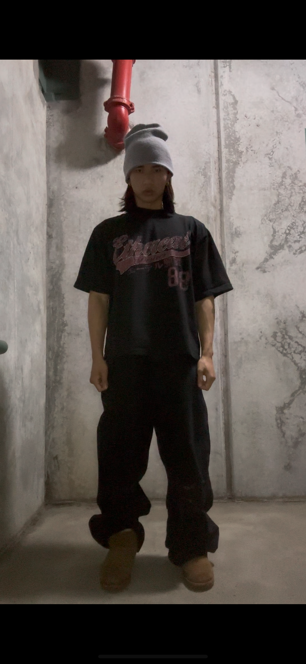 Ethereal Desires Drop Shoulder Boxy Garment Tee Black