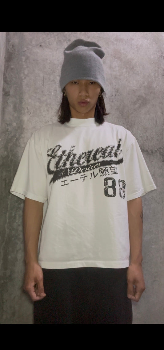 Ethereal Desires Drop Shoulder Boxy Garment Tee White